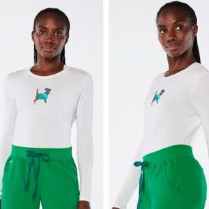 NWT Figs Women's Dogtor Supersoft Long Sleeve Undersrcub Top Size XXS.